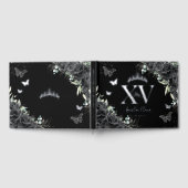 Papillons aux fleurs Rose noirs Silver Quinceañera (Complet)