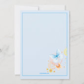 Papillons Baby shower bleu Invitation (Dos)