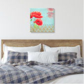 Papillons Baroques Turquoise - Toile Enveloppée (Insitu(Chambre))