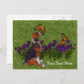 Papillons beagle Chiot Carte postale personnalisab (Devant / Derrière)