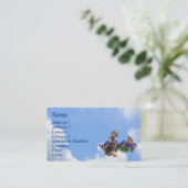 Papillons beagles Pansies Carte de visite (Debout devant)