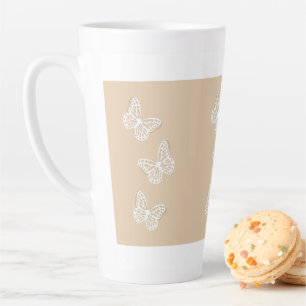 Papillons blancs Accueil Décor Latte Mug