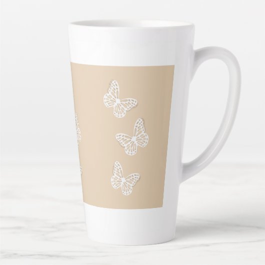Papillons blancs Accueil Décor Latte Mug (Droite)