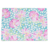 Papillons blancs de roses roses, grand sac bleu de (Devant)