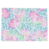 Papillons blancs de roses roses, grand sac bleu de (Dos)