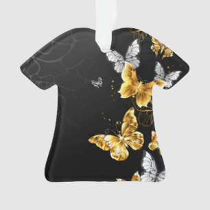 Papillons blancs et dorés