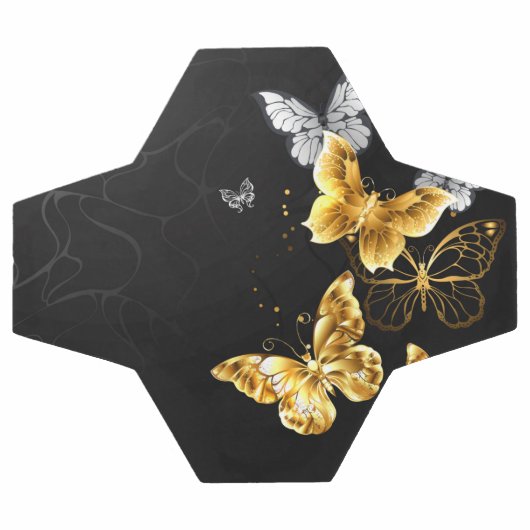 Papillons blancs et dorés (Plat)