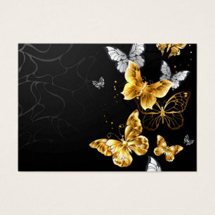 Papillons blancs et dorés