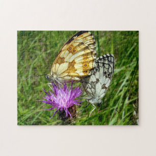 Papillons blancs marbrés Puzzle photo