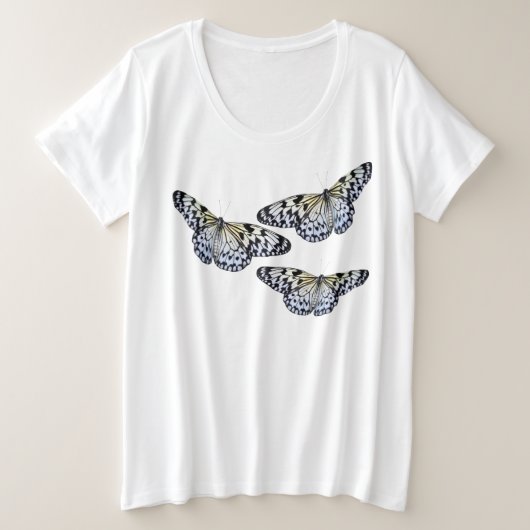 Papillons blancs pour femmes de plus de taille (Design devant)