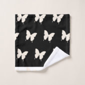 Papillons blancs sur le noir (Gant de toilette)
