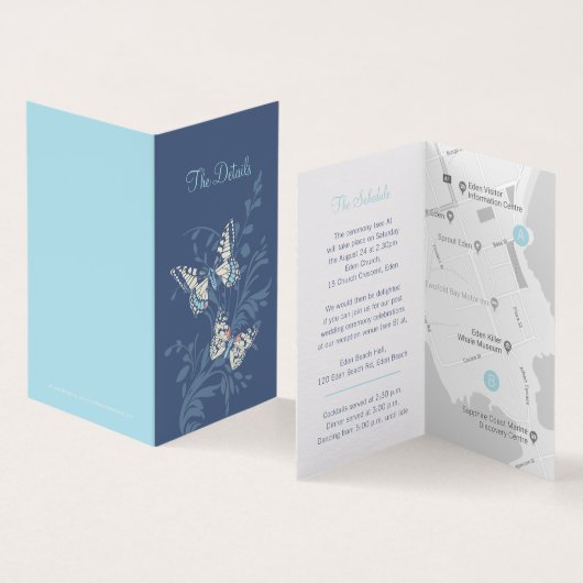 Papillons bleu ciel mariage détail plan (Inside and Outside)