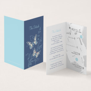 Papillons bleu ciel mariage détail plan