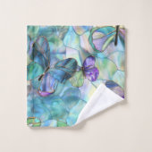 Papillons bleu pourpre turquoise (Gant de toilette)