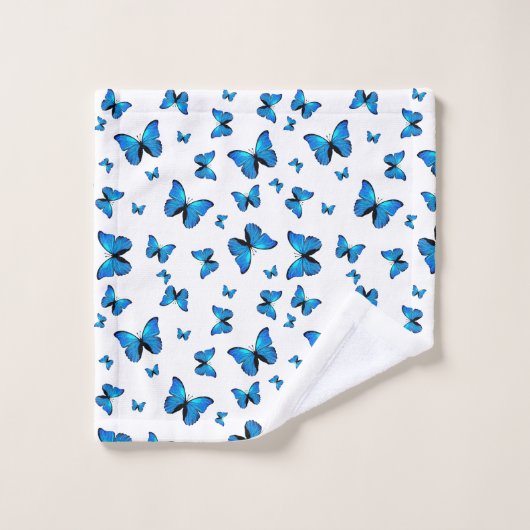 Papillons bleus (Gant de toilette)