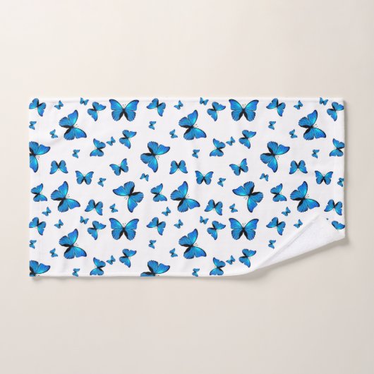 Papillons bleus (Serviette à main)