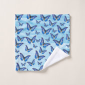 Papillons bleus (Gant de toilette)