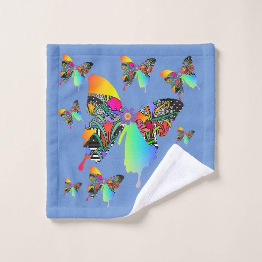 Papillons bleus 3 pièces (Gant de toilette)