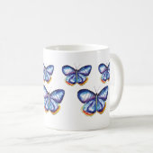 Papillons bleus Aquarelle Nature Insecte Mug (Devant droit)