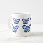 Papillons bleus Aquarelle Nature Insecte Mug (Devant gauche)