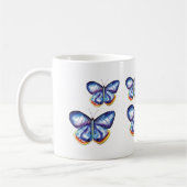 Papillons bleus Aquarelle Nature Insecte Mug (Gauche)