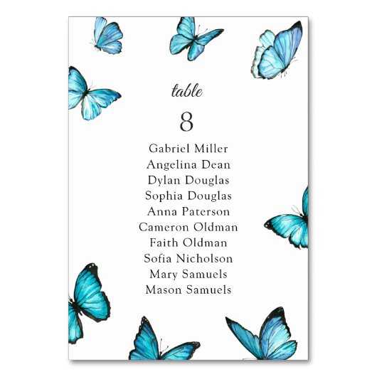 Papillons bleus. Carte Mariage élégante (Par défaut)