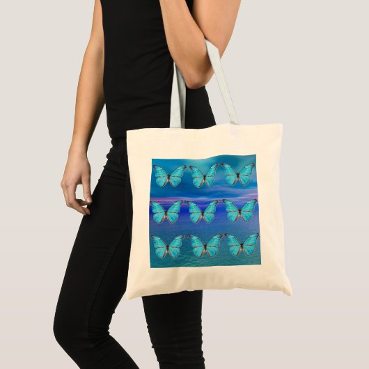 Papillons bleus Grand Sac fourre-tout (Devant (produit))