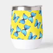 Papillons bleus motif sur jaune (Gauche)