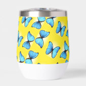 Papillons bleus motif sur jaune (Avant)