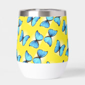 Papillons bleus motif sur jaune (Arrière)