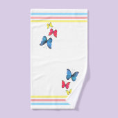 Papillons bleus rouges jaunes (Serviette à main)