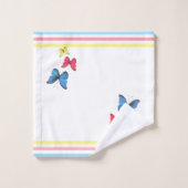 Papillons bleus rouges jaunes (Gant de toilette)