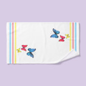 Papillons bleus rouges jaunes (Serviette à main)