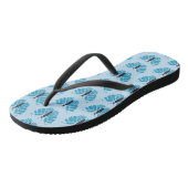 Papillons bleus sur des tongs bleu clair (Incliné)