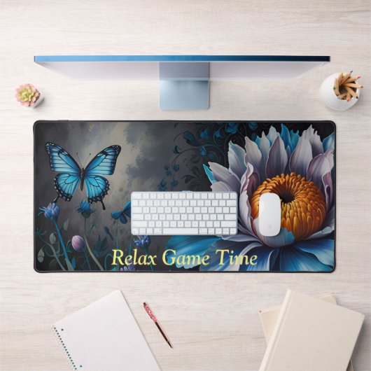 Papillons bleus sur Orange Bloom (Bureau 1)