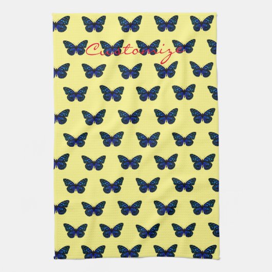 Papillons bleus Thunder_Cove Serviette de cuisine (Vertical)