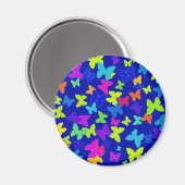 Papillons brillants Magnet bleu (Recto/Verso)