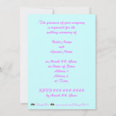 Papillons brun sur rose, invitations de mariage (Dos)