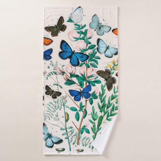 Papillons, chenilles de William Forsell Kirby (Serviette de bain)