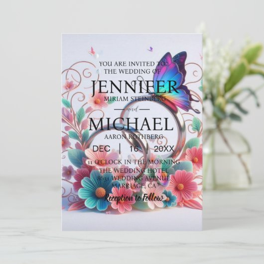 Papillons classiques Invitations de mariage (Debout devant)