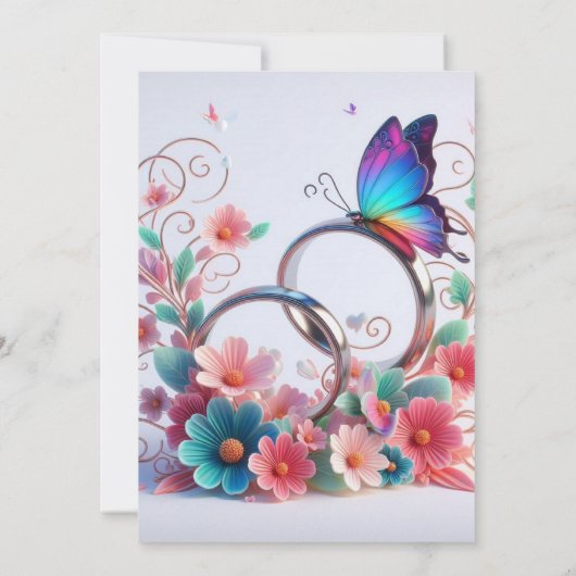 Papillons classiques Invitations de mariage (Dos)