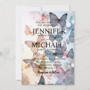 Papillons classiques Invitations de mariage
