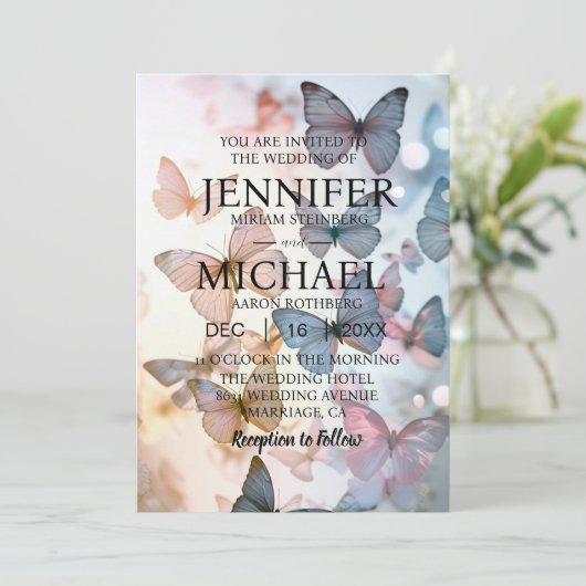 Papillons classiques Invitations de mariage (Debout devant)