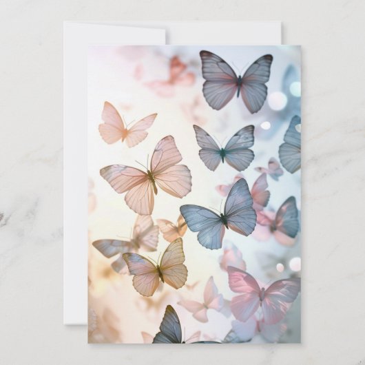 Papillons classiques Invitations de mariage (Dos)