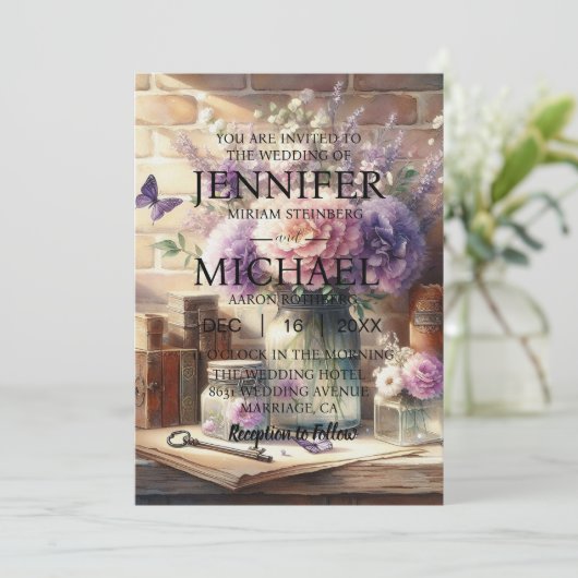 Papillons classiques Invitations de mariage (Debout devant)