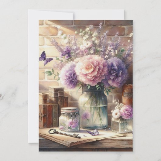 Papillons classiques Invitations de mariage (Dos)