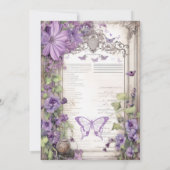 Papillons classiques Invitations de mariage (Dos)