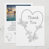 Papillons Coeur mariage Carte de remerciements (Devant / Derrière)