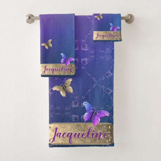 Papillons, Coeurs Roses Tour bleu rayonnant (En situation)