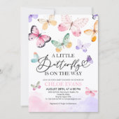 Papillons colorés Baby shower Invitation (Devant)